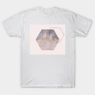 Blush geometric abstract grunge T-Shirt